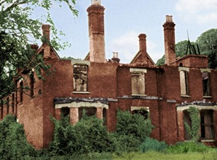 Borley Rectory after the fire which destroyed it